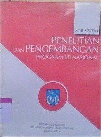 Image of Penelitian Dan Pengembangan  Program KB Nasional