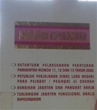 Image of Peraturan Kepegawaian