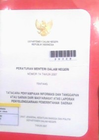 Image of Peraturan Menteri Dalam Negri Nomor 7A Tahun 2007