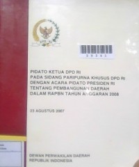 Image of Pidato Ketua DPD Ri Pada Sidang Paripurna Khusus Dpd Ri