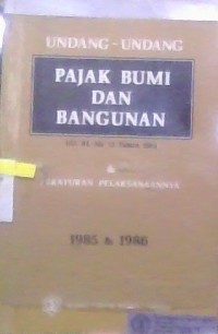 Image of Undang-Undang Pajak Bumi Dan Bangunan